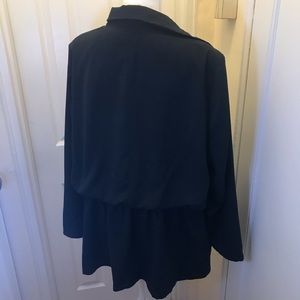 Justfab plus size blazer black ruched back 2x